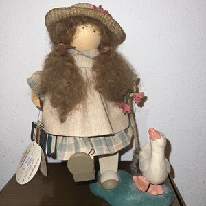 Lizzie High 10th‎ Anniversary Folk Art Doll Tag 1995 School Girl Goose Lily BT2